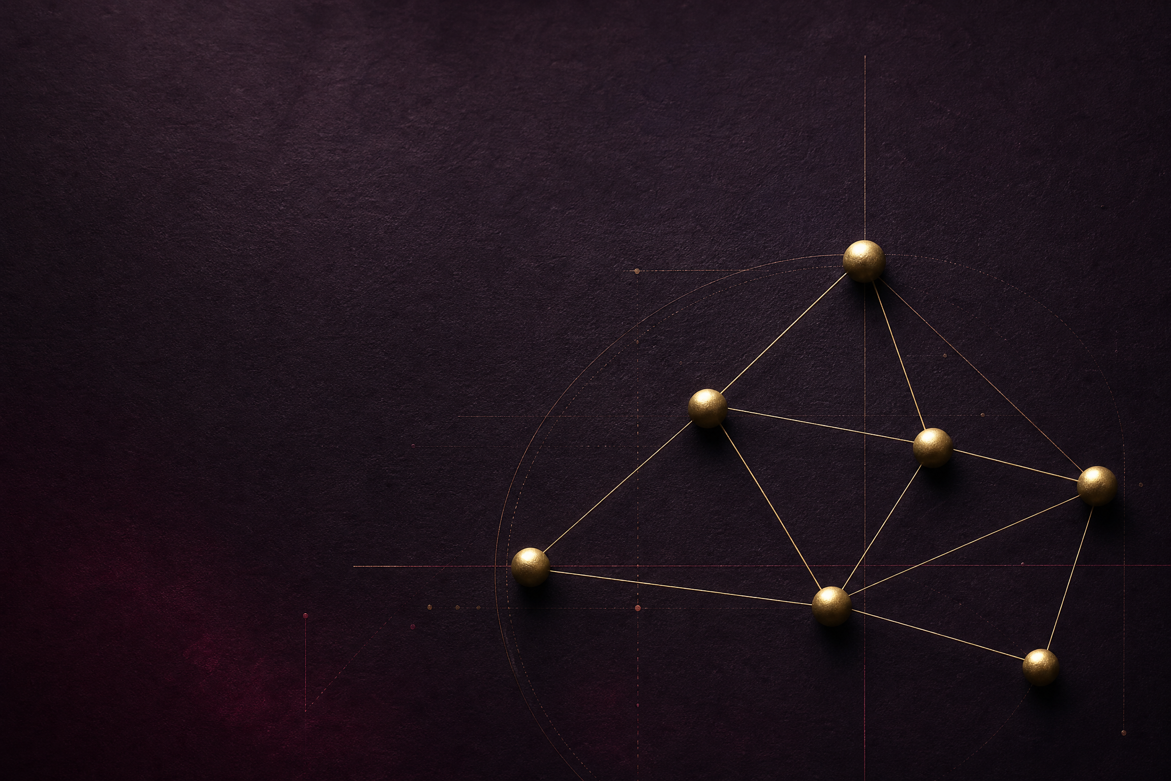 Abstrakte Business-DNA-Konstellation aus goldenen Punkten und Linien